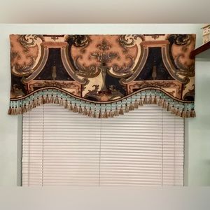 Traditional Decorative Valance With Trim and Beads